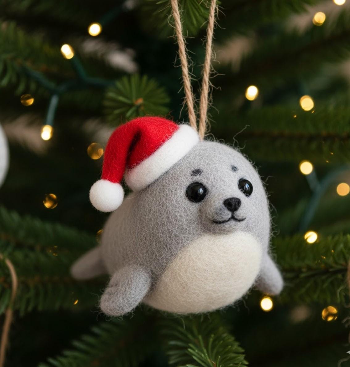 Handmade Needle Felted Animal Ornament Wool Holiday Decor
