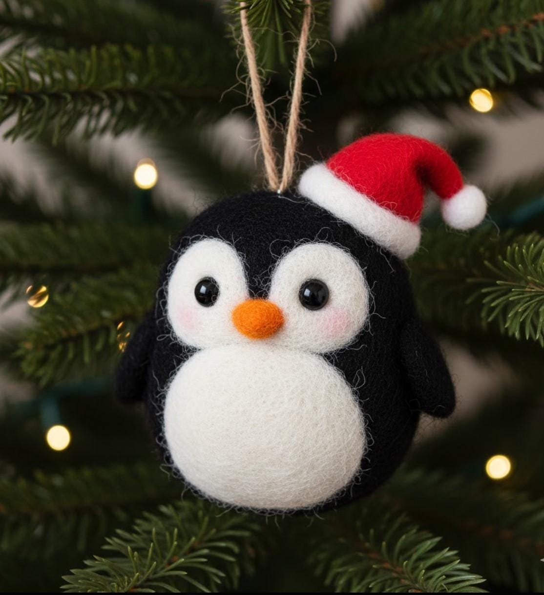 Handmade Needle Felted Animal Ornament Wool Holiday Decor