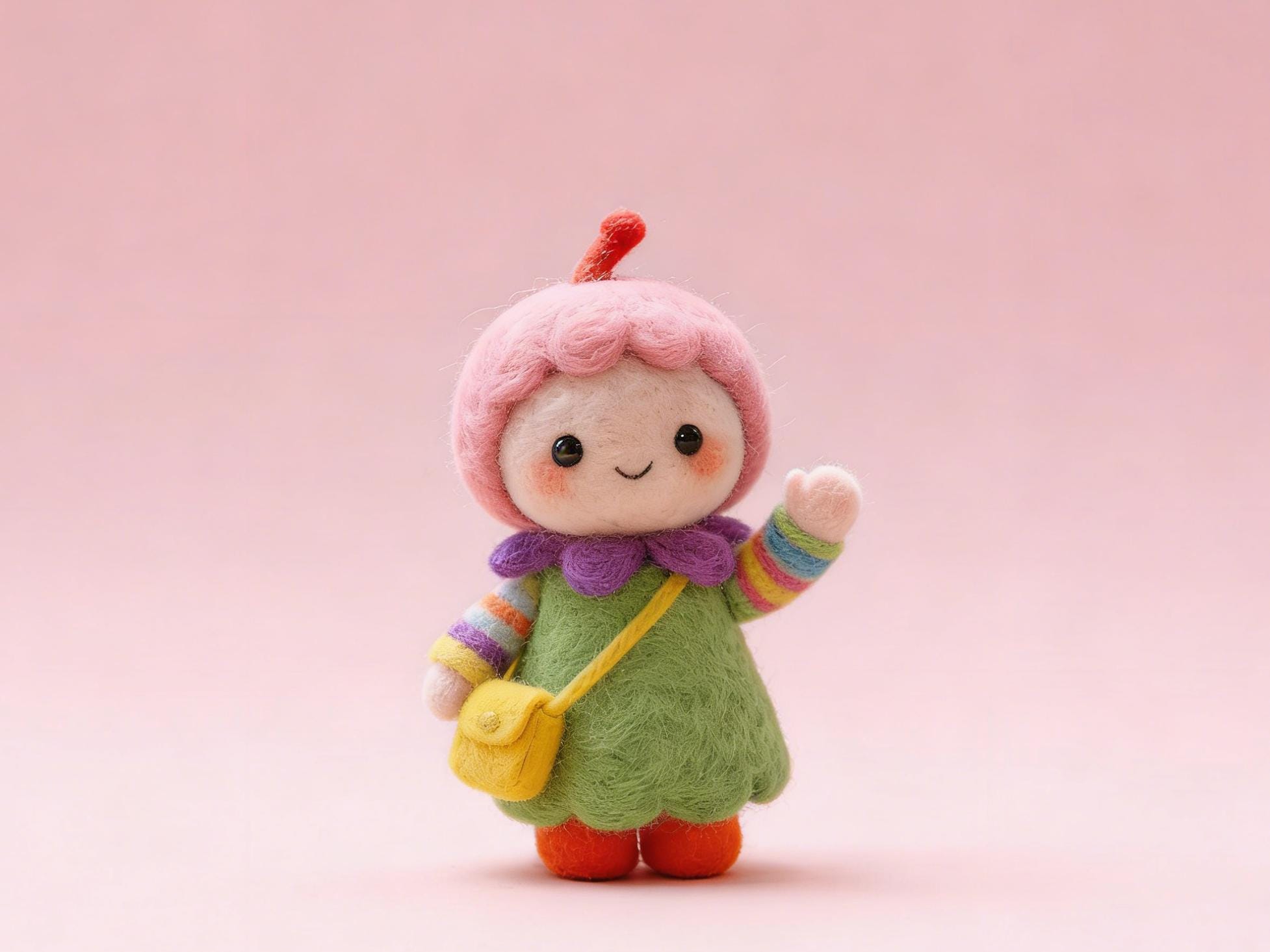Wool Felt Spirit Doll Handmade Folk Art Decoration