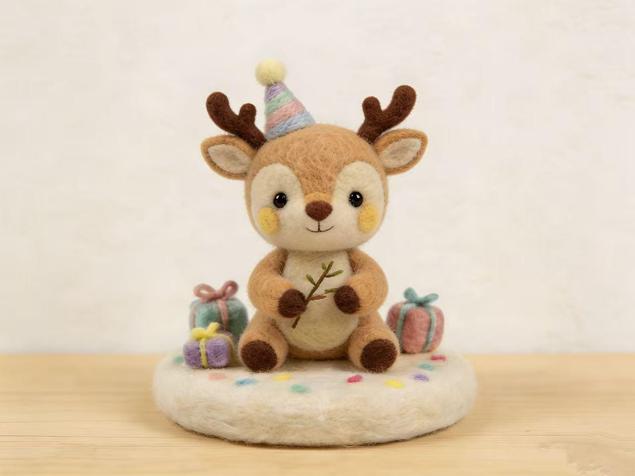 Needle Felted Wool Sheep Figurine Handmade Decoration