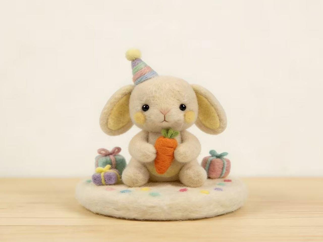 Needle Felted Wool Sheep Figurine Handmade Decoration