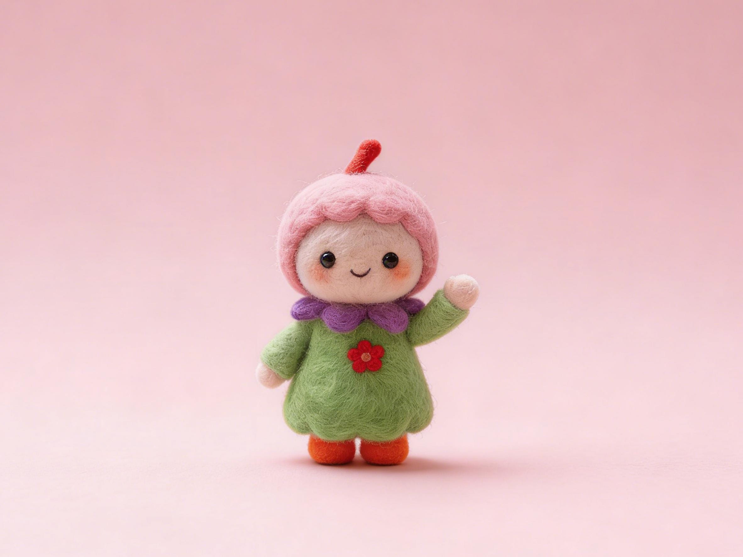 Wool Felt Spirit Doll Handmade Folk Art Decoration