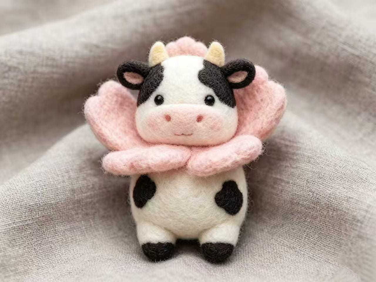 Handmade Wool Felt Cat Figurine Needle Felted Animal Gift