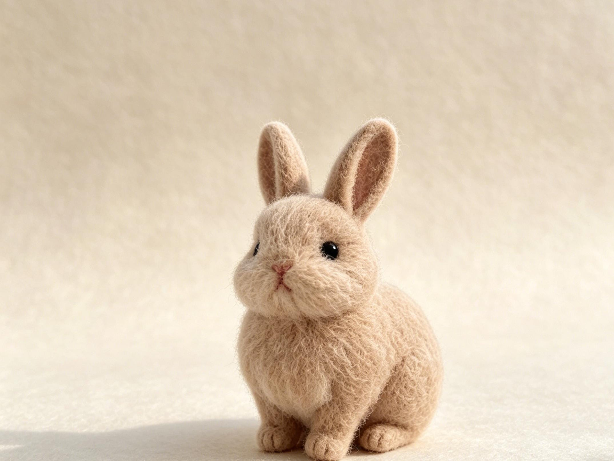 Hand Felted Wool Bunny Rabbit Miniature Decoration