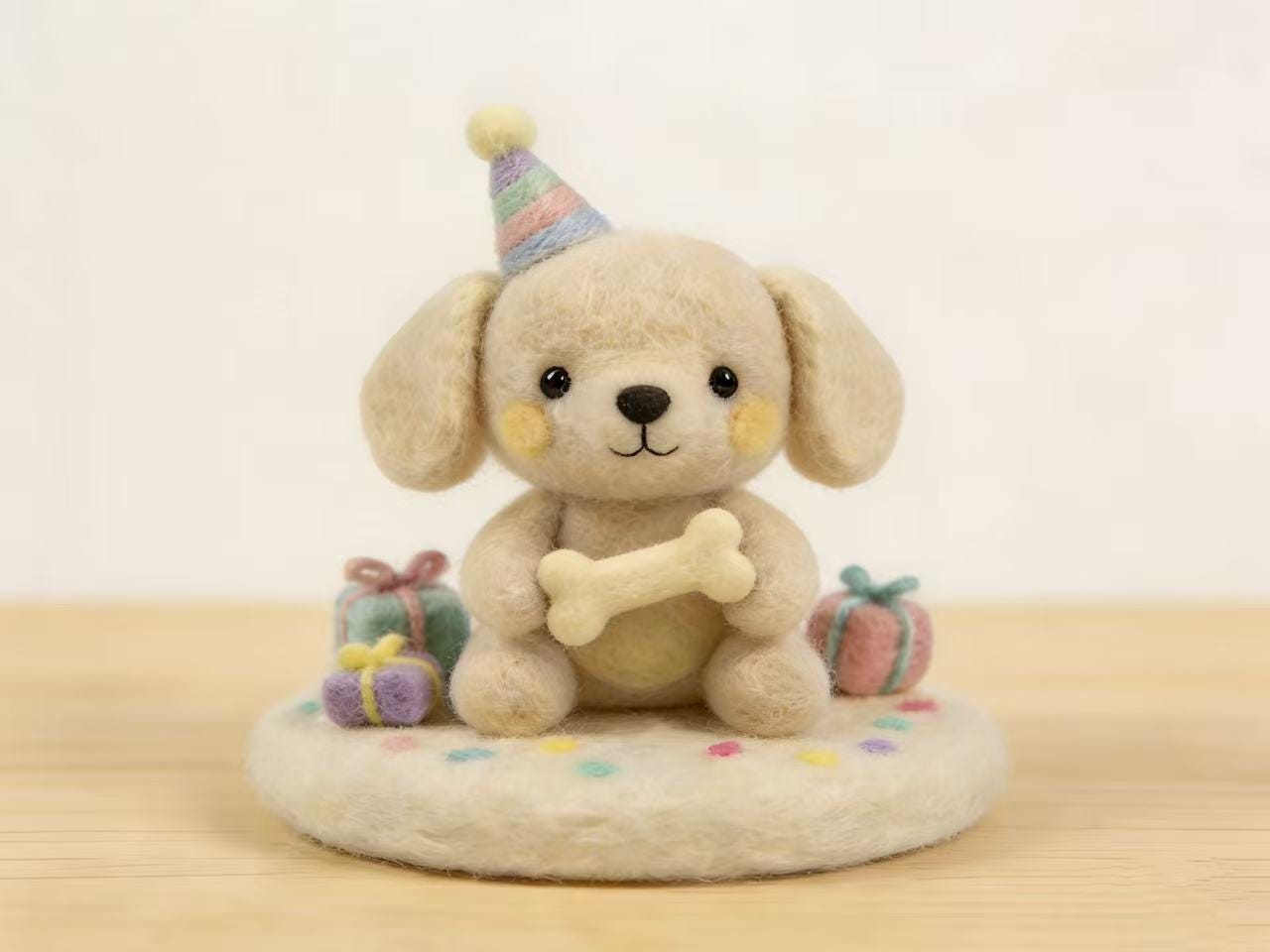 Needle Felted Wool Sheep Figurine Handmade Decoration