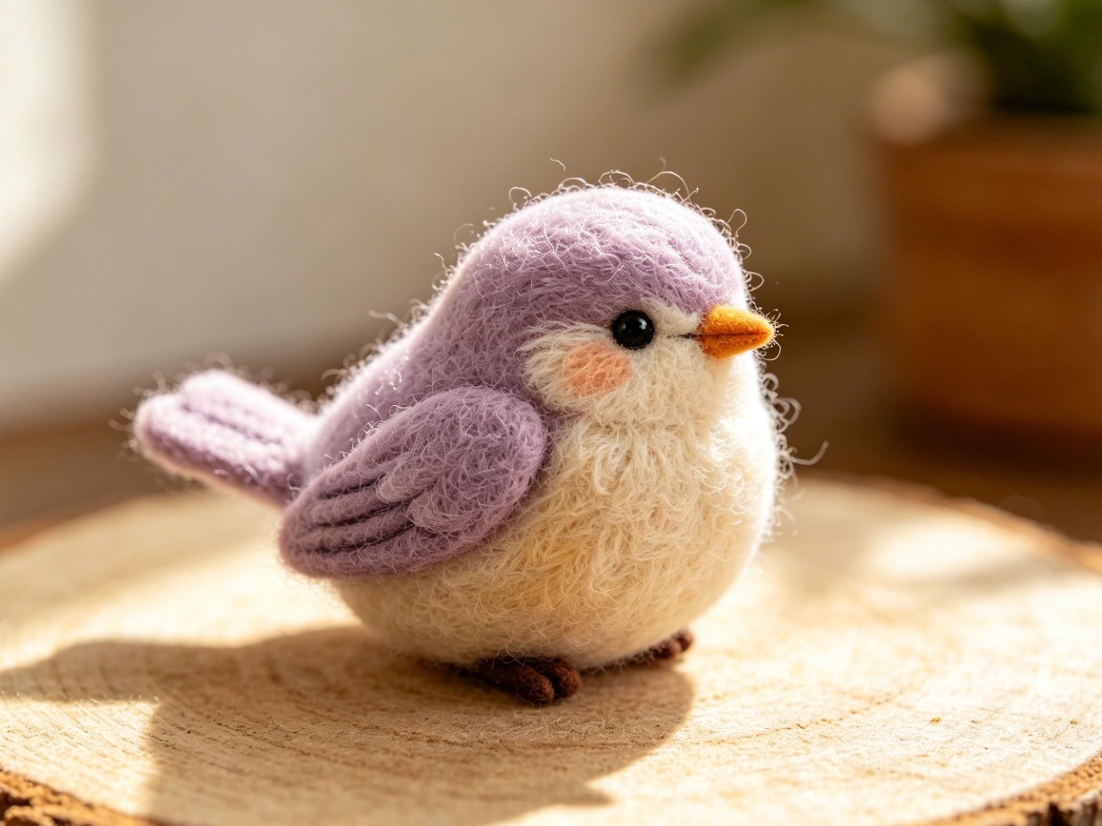 Hand Felted Wool Bird Ornament Handmade Decoration