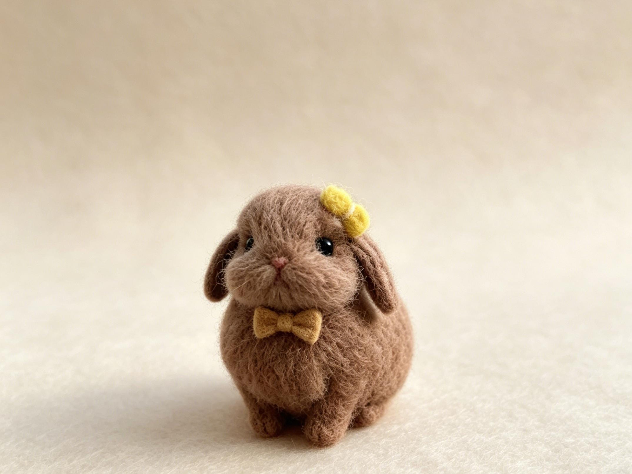 Hand Felted Wool Bunny Rabbit Miniature Decoration