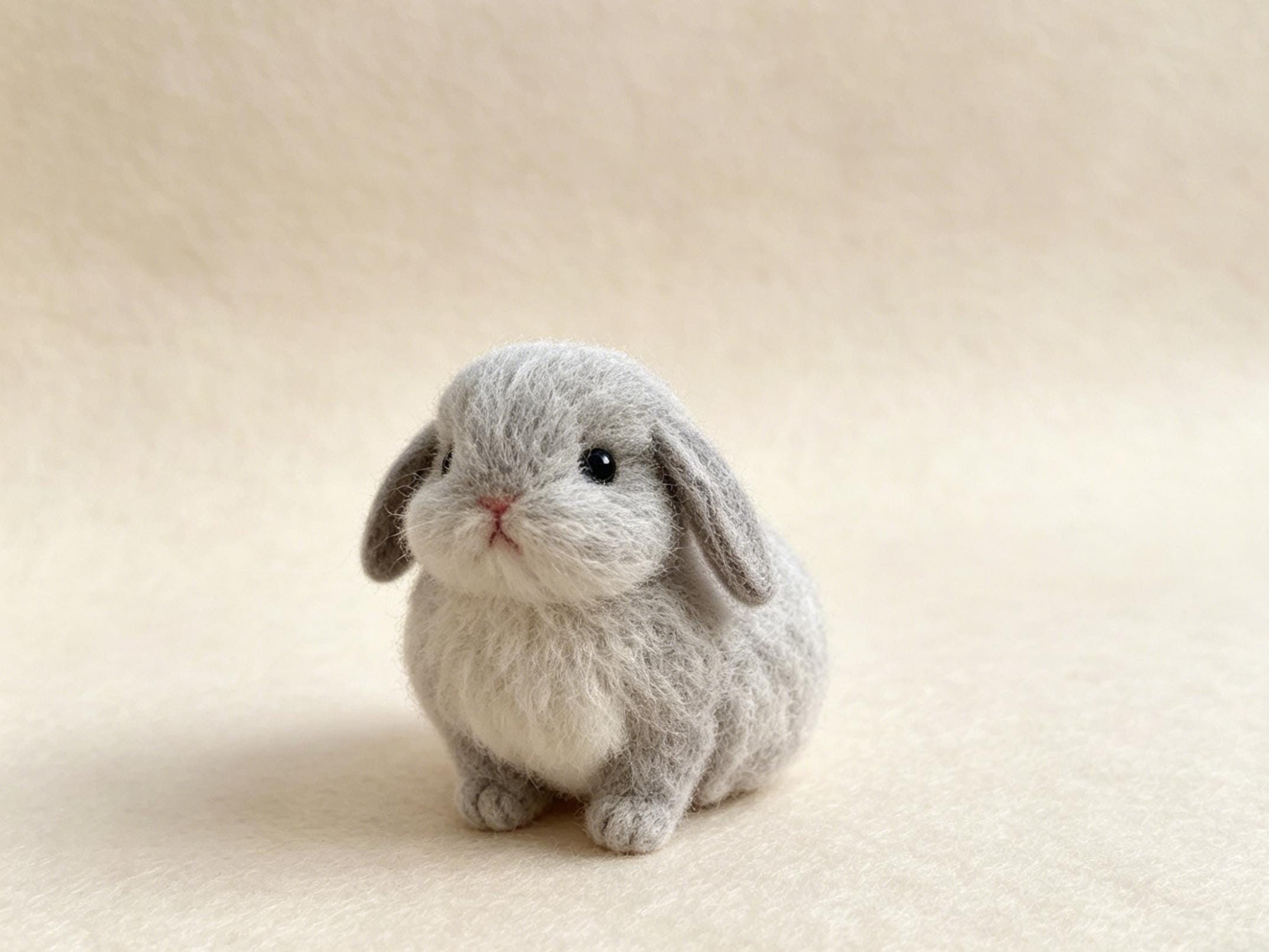Hand Felted Wool Bunny Rabbit Miniature Decoration