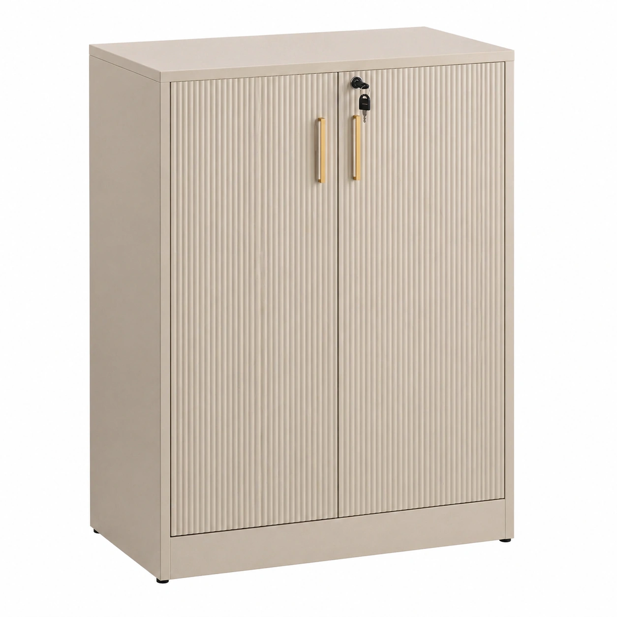 Armario de oficina moderno con puertas acanaladas y diseno minimalista-ordersero