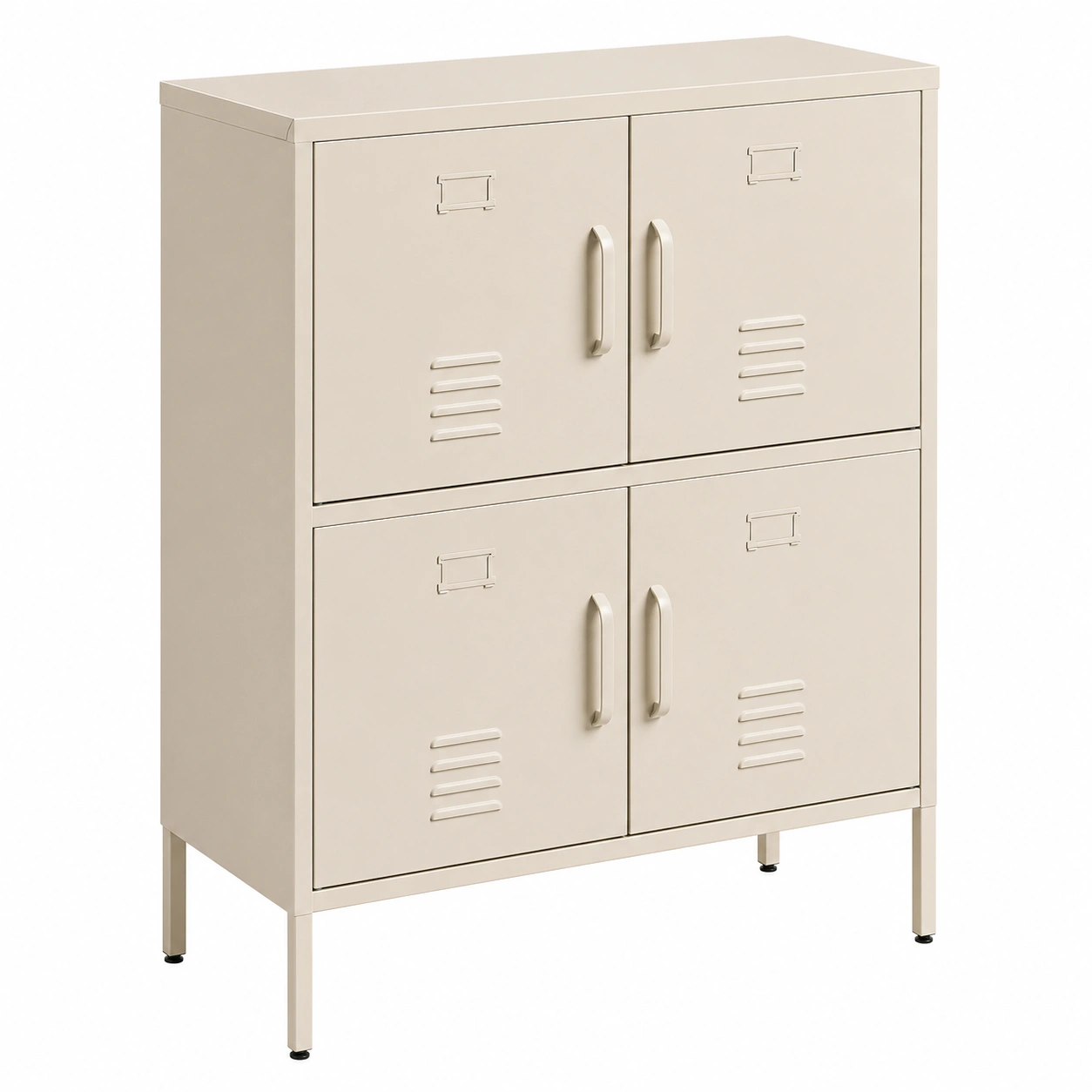 Armario de Oficina Metálico con 4 Puertas Tipo Locker y diseno Industrial Elevado-ordersero