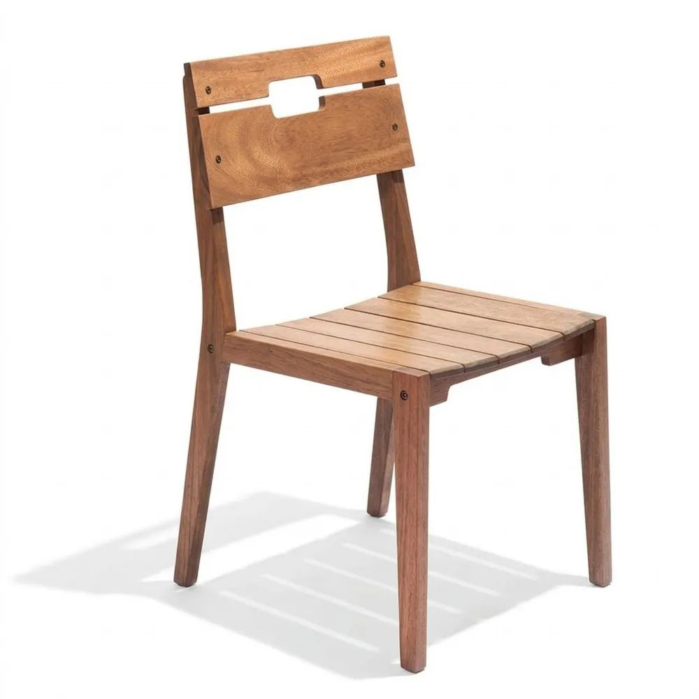Silla de Madera Maciza Marrón-Zenhaveneu