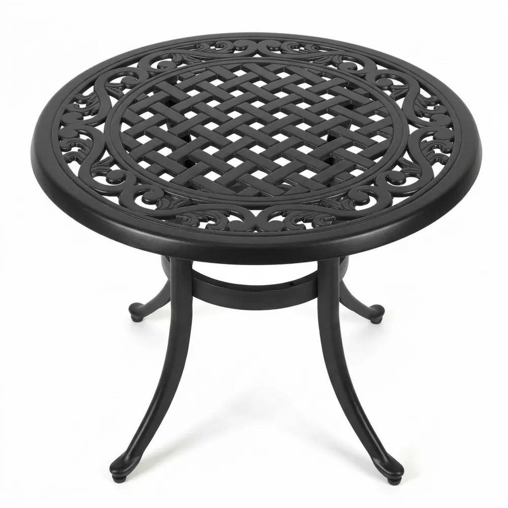 Mesa redonda de aluminio fundido 91 cm Negro-Zenhaveneu