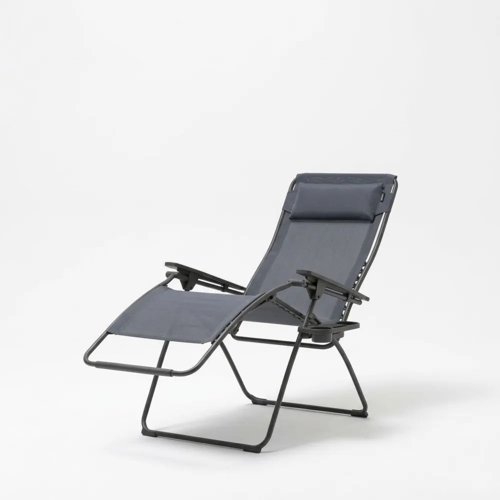 Silla Reclinable Plegable de Acero y Tela Sintética Gris-Zenhaveneu