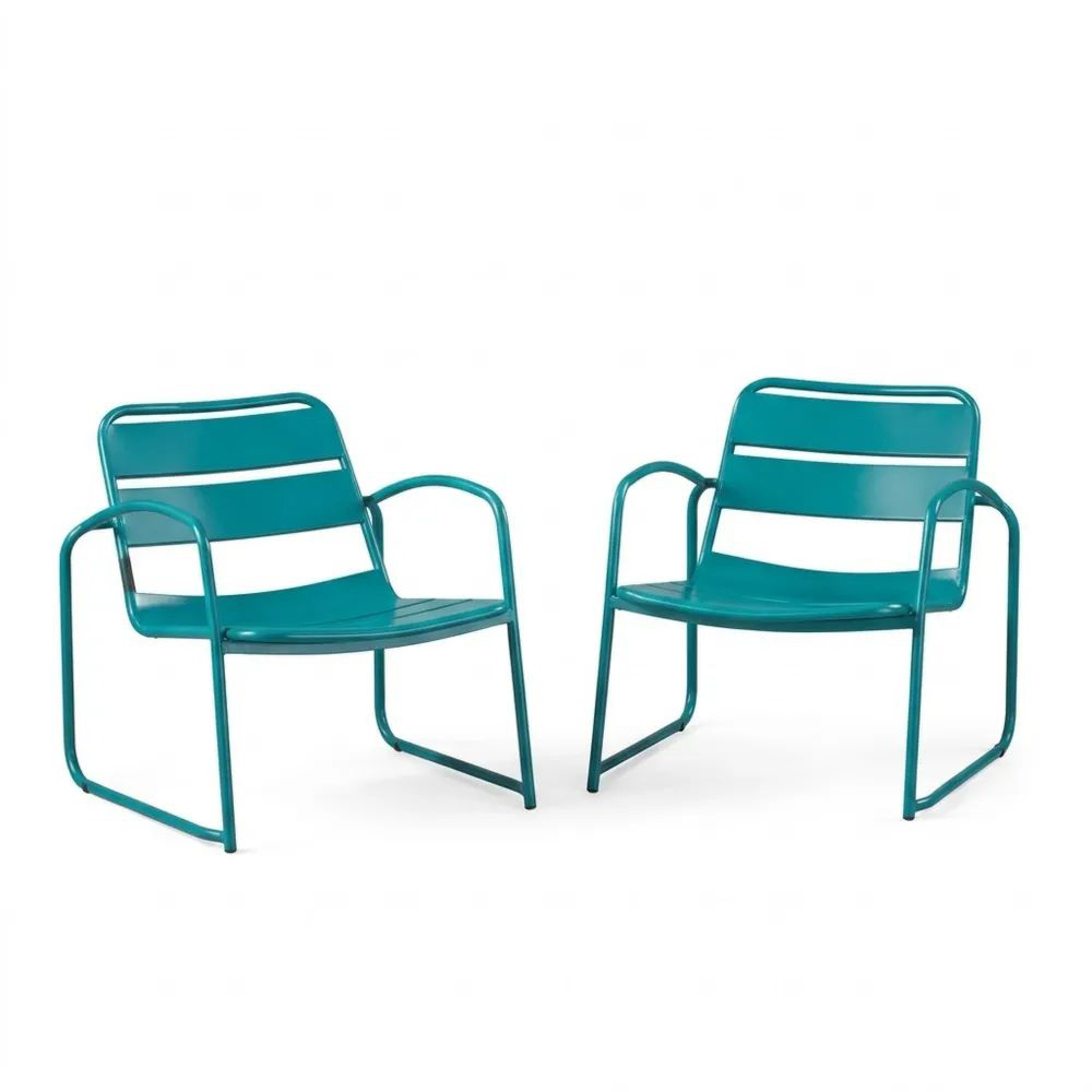 Conjunto de 2 sillas de acero azul-Zenhaveneu