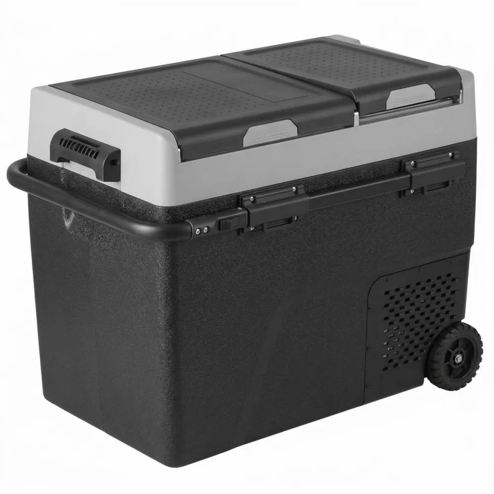 Nevera portátil con ruedas 45L plástico negro/gris-Zenhaveneu