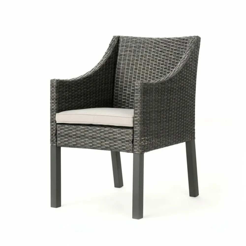 Silla de Ratán Sintético con Cojín de Poliéster-Zenhaveneu