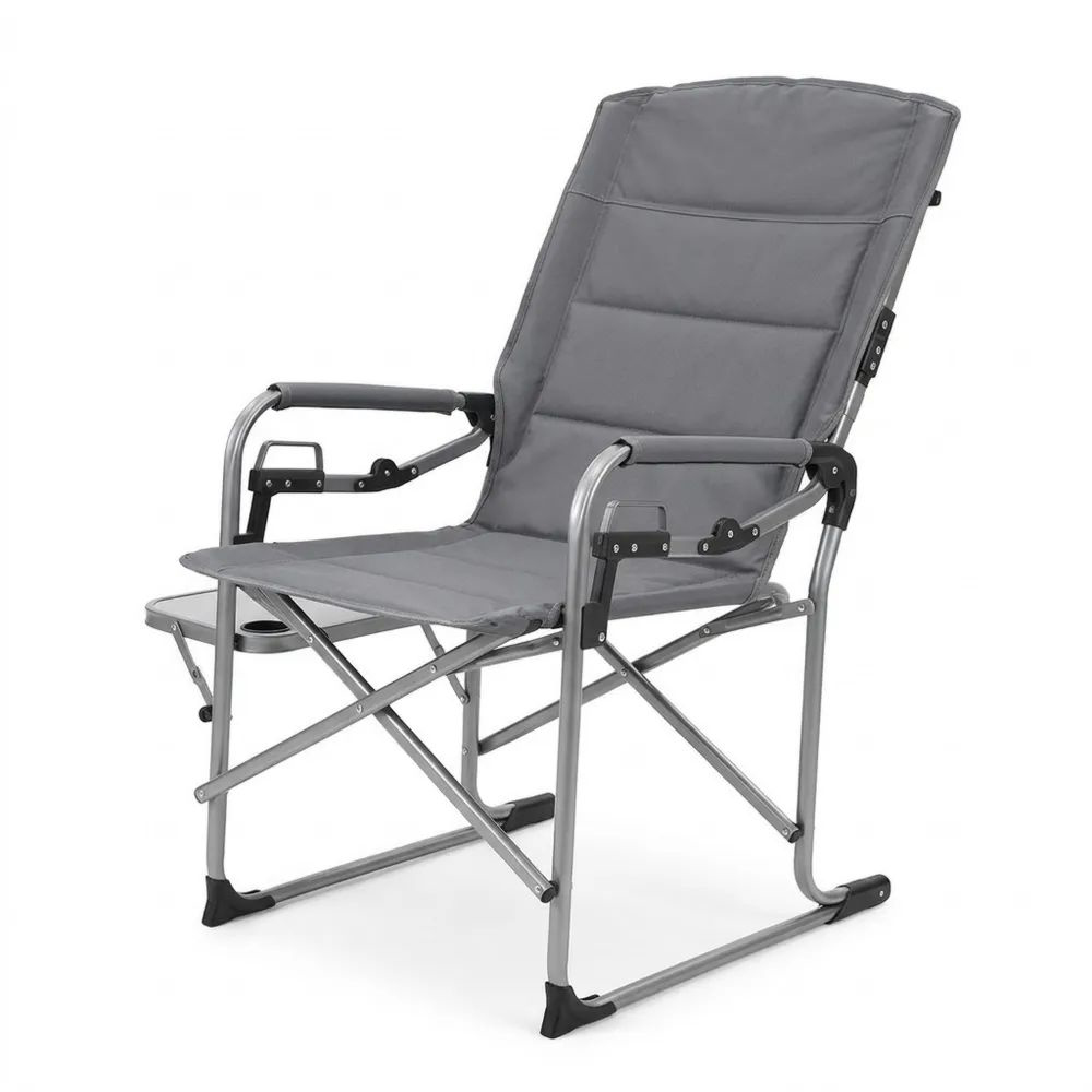 Silla plegable de aluminio con tela oxford ajustable gris-Zenhaveneu