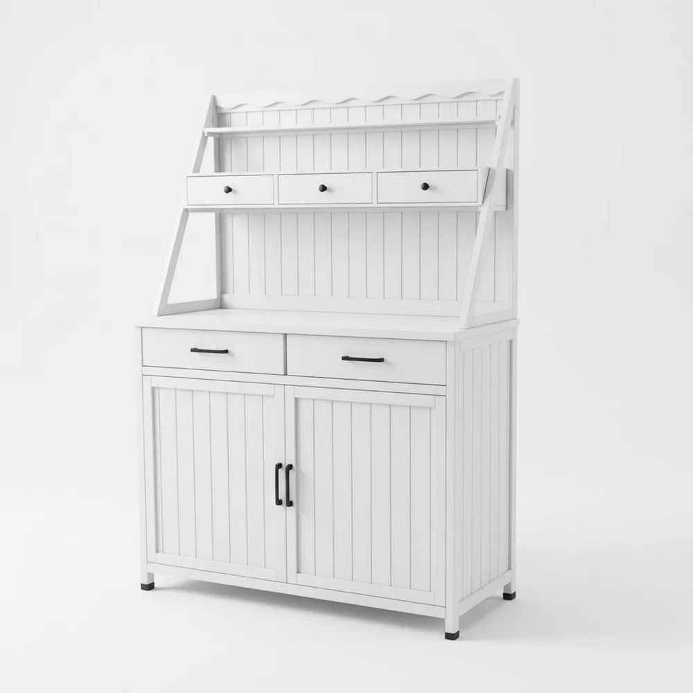 Armario de Cocina de Madera de Pino Blanco 178x100x40cm-Zenhaveneu