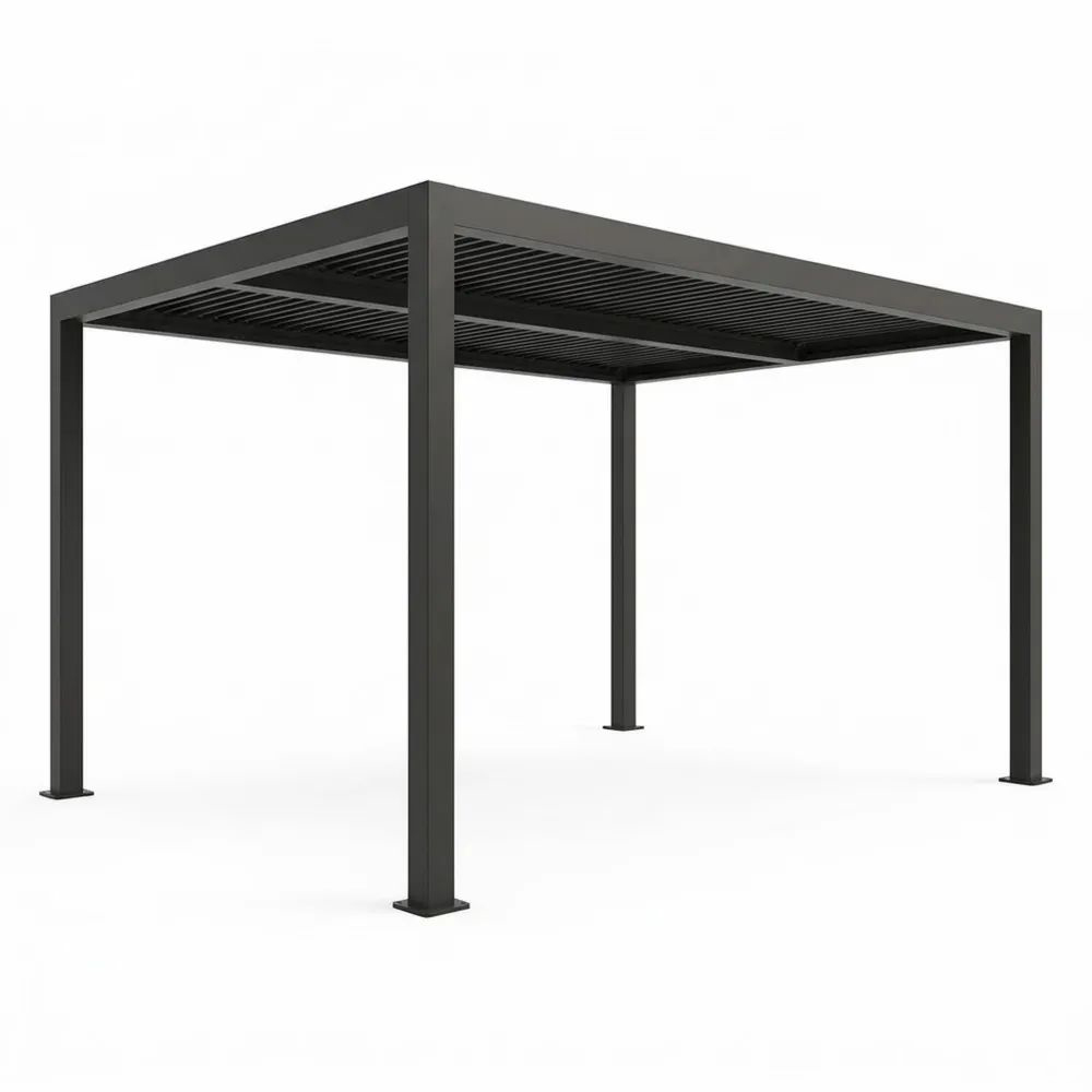 Pérgola de Aluminio para Exterior Negra 300x300x250 cm-Zenhaveneu