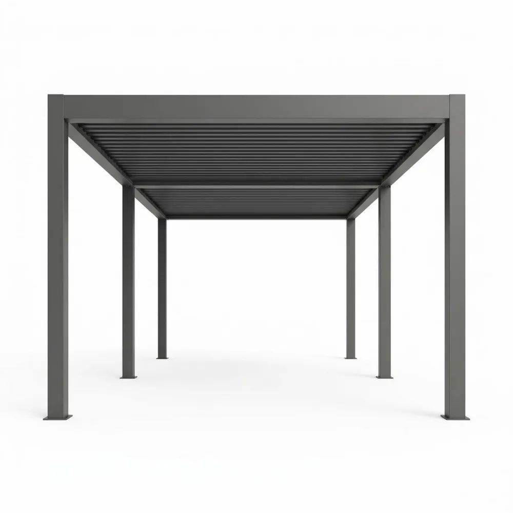 Pérgola de Aluminio para Exterior 300x400x250 cm Gris-Zenhaveneu