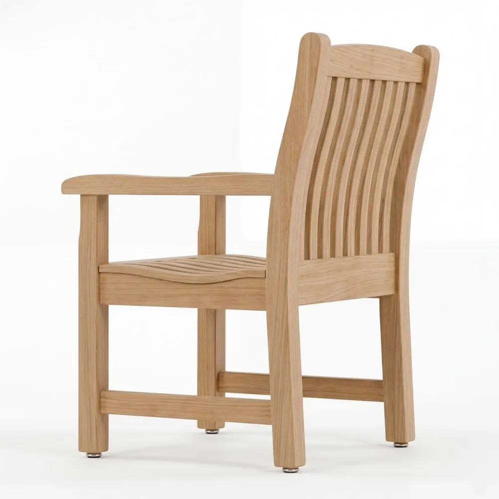 Silla de madera de roble con respaldo curvo-Zenhaveneu