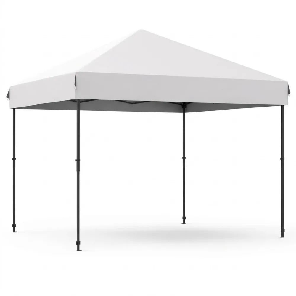 Carpa Plegable 3x3m Acero y Poliéster Blanco-Zenhaveneu