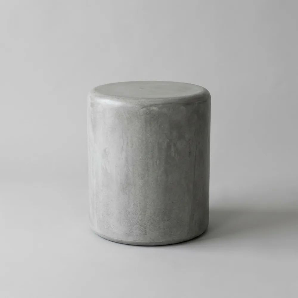 Taburete cilíndrico de hormigón gris 35 cm-Zenhaveneu