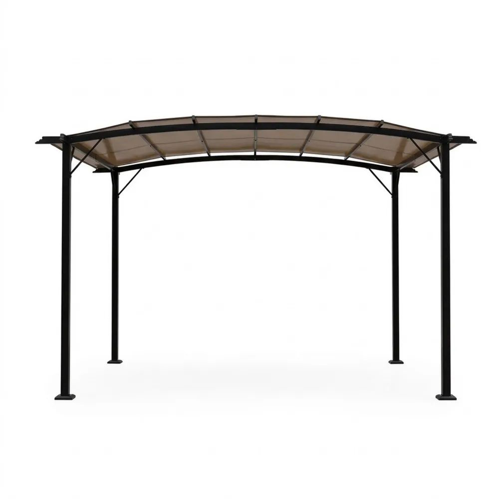 Pérgola de acero y policarbonato transparente, 3x4 metros-Zenhaveneu