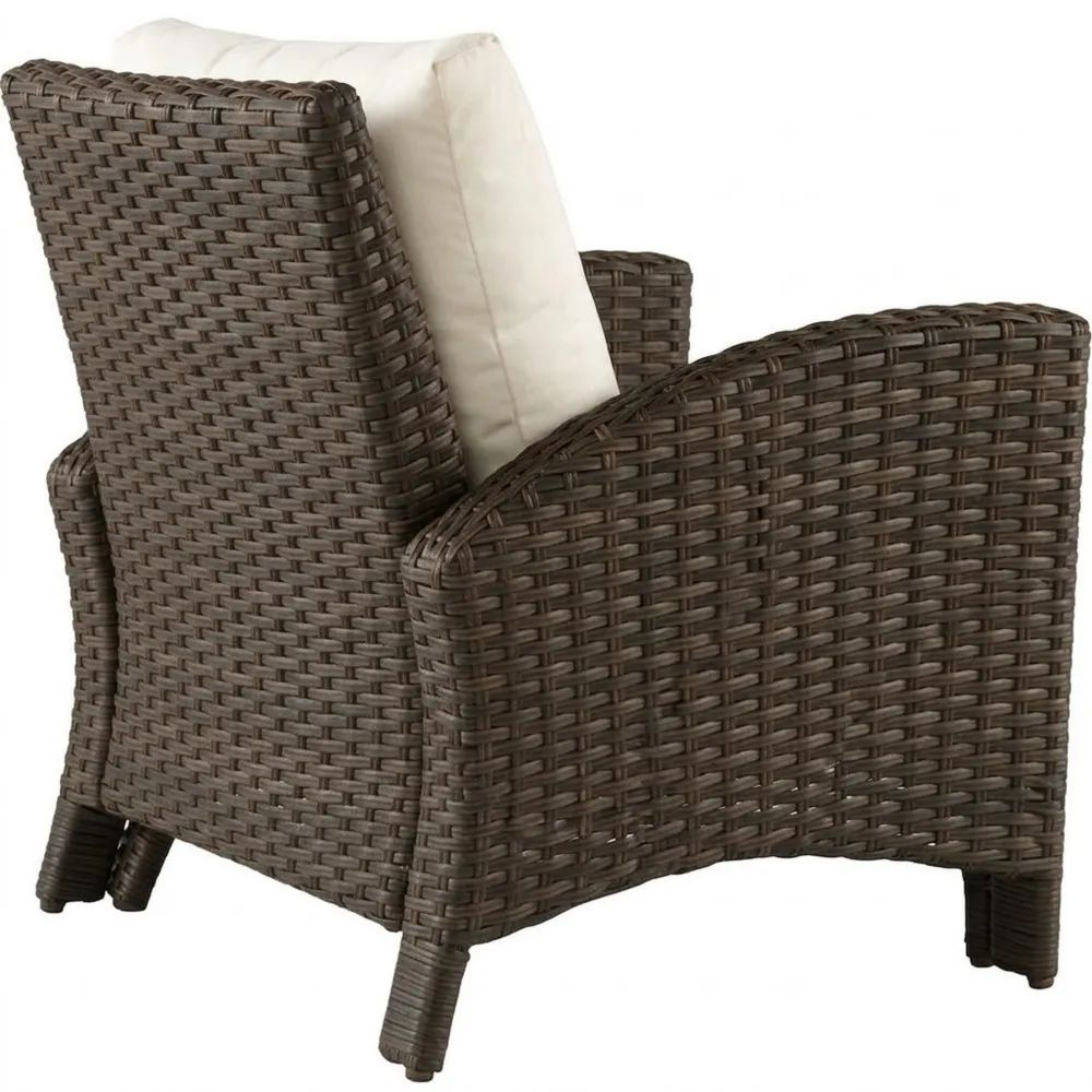 Sillón de Ratán Sintético Marrón con Cojín Desenfundable-Zenhaveneu