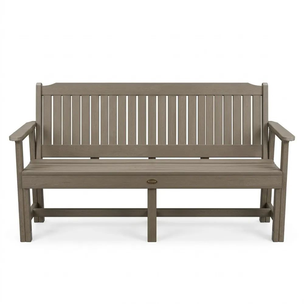 Banco de jardín de acacia teñida con protección para exterior-Casaluxeeu