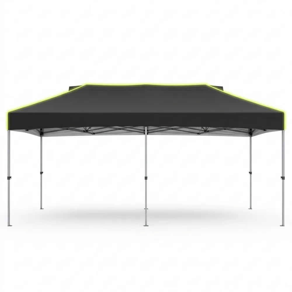 Carpa de Acero y Poliéster Negro 300x600 cm-Casaluxeeu