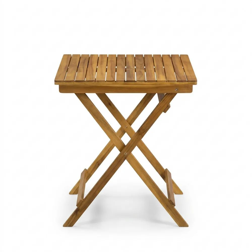 Mesa plegable de madera de acacia-Casaluxeeu
