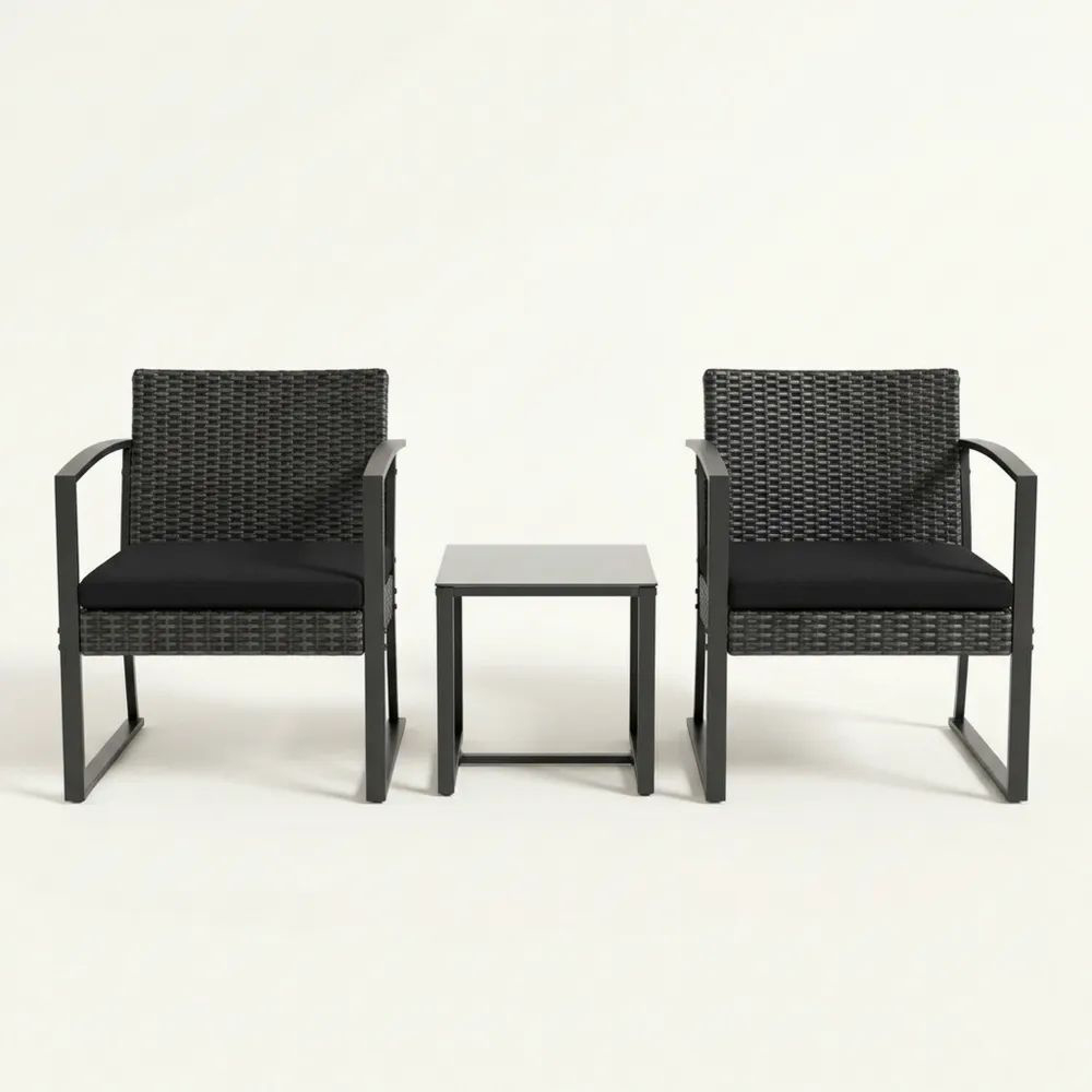 Set de Muebles de Ratán Sintético y Mesa con Cojines-Casaluxeeu