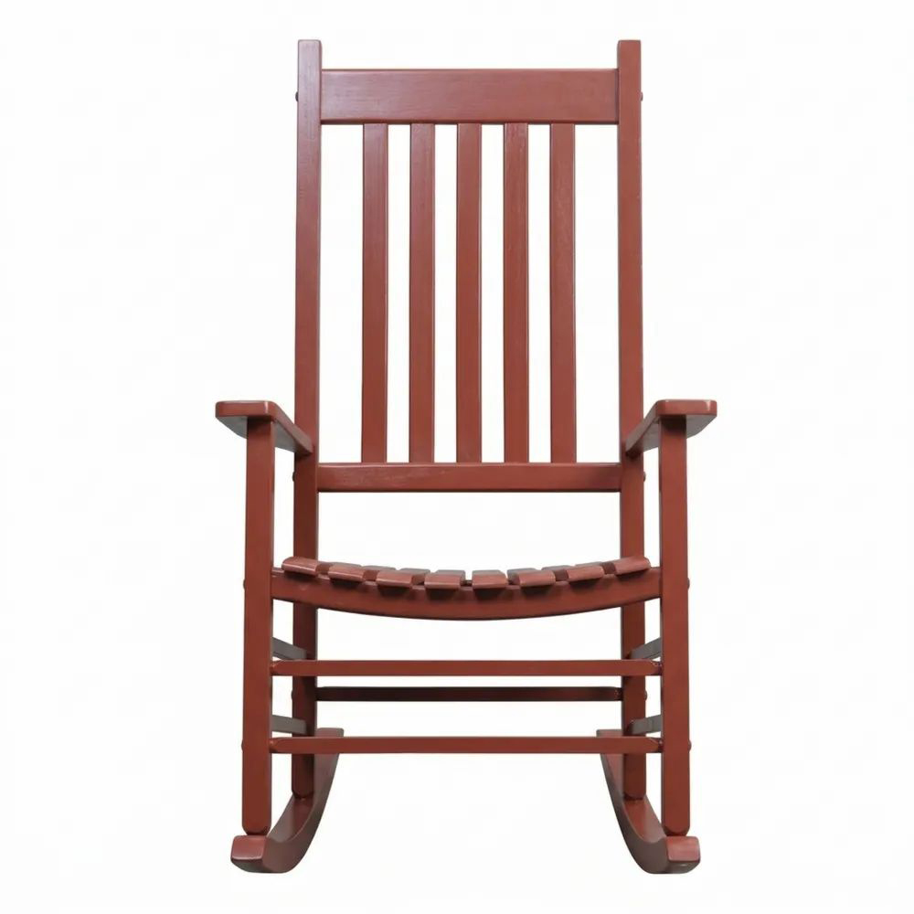 Mecedora de madera de acacia marrón-Casaluxeeu