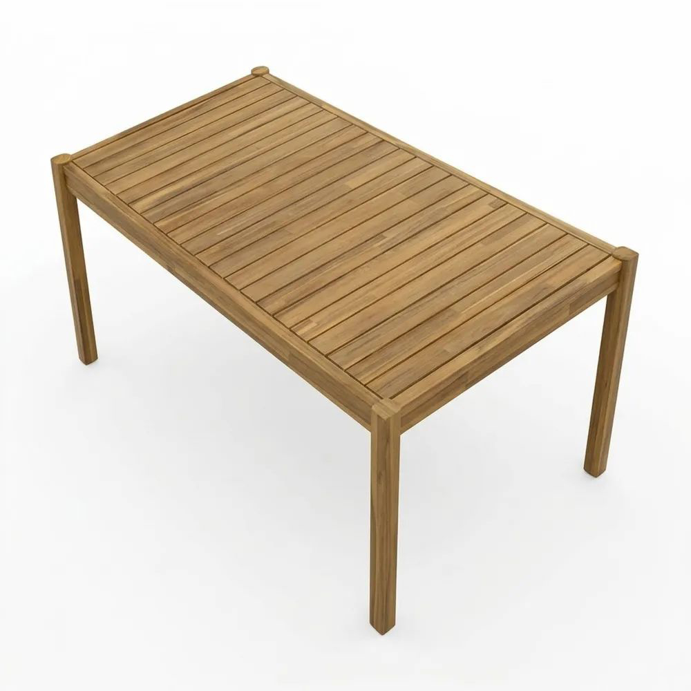 Mesa de teca para exterior 150x90x75 cm-Casaluxeeu