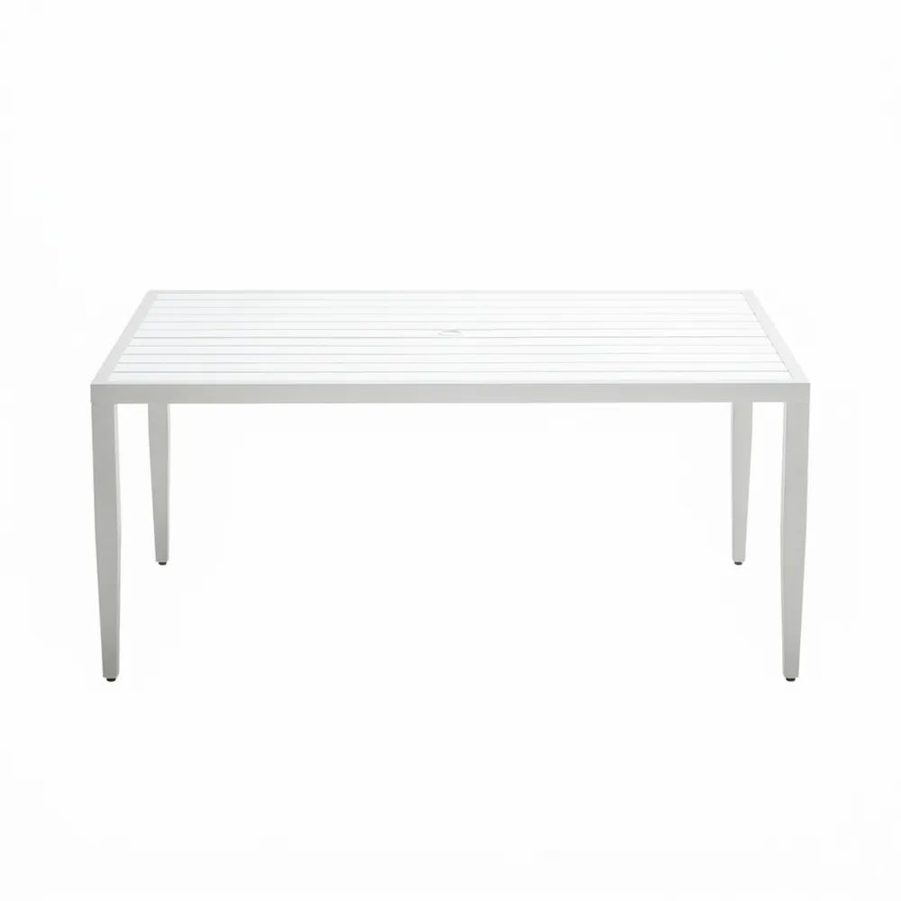 Mesa de comedor de aluminio blanco 140x80x75 cm-Casaluxeeu