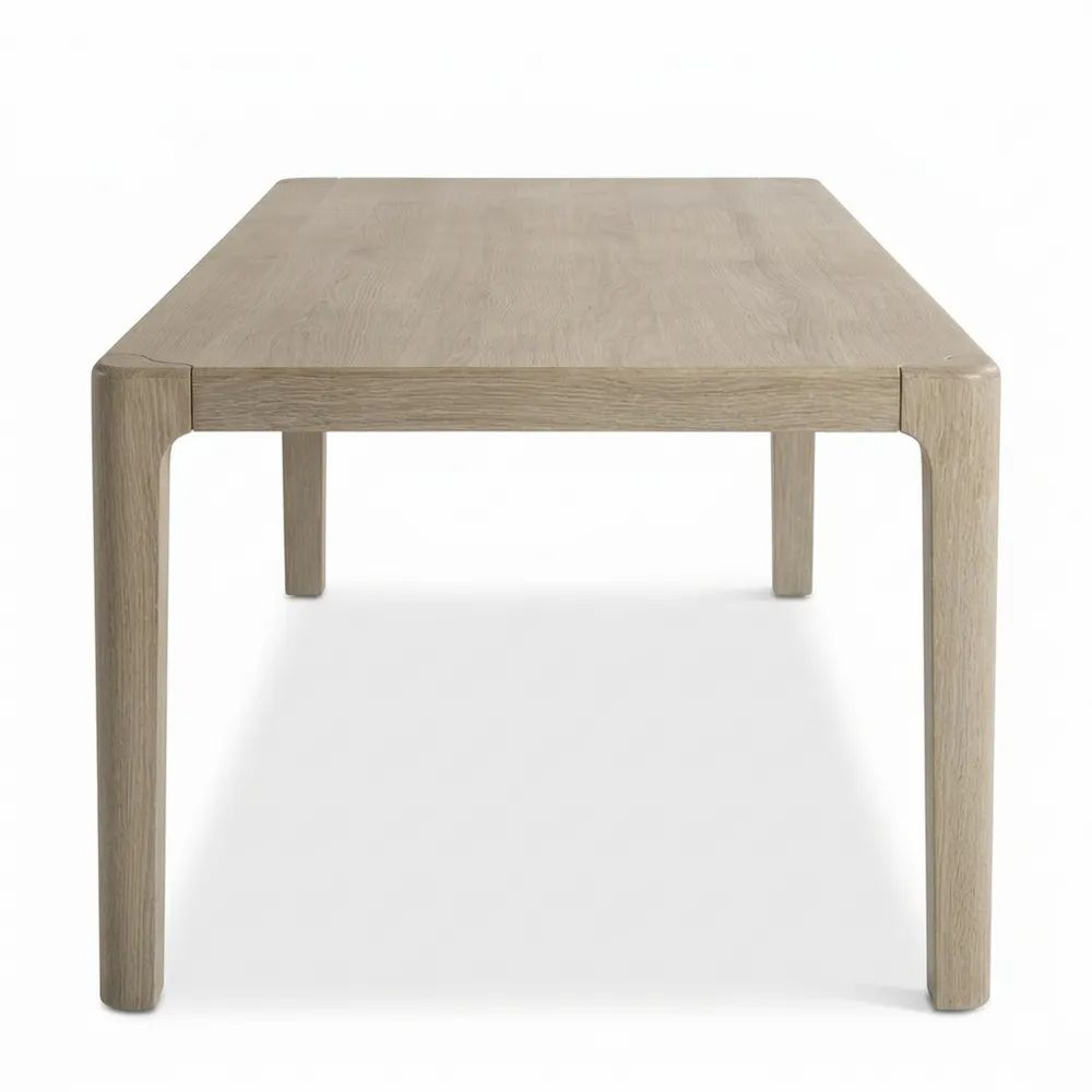 Mesa de comedor de madera maciza de roble 200x95x75 cm-Casaluxeeu