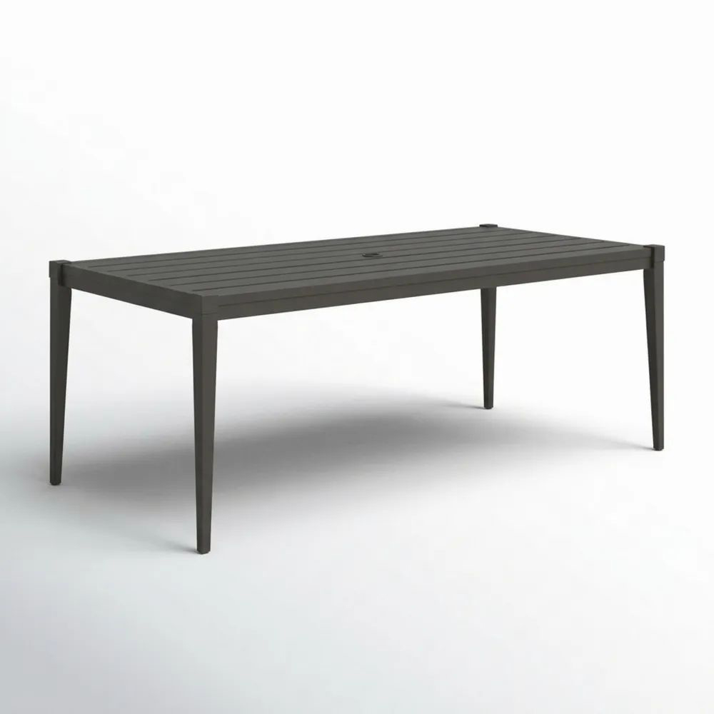Mesa de jardín de aluminio gris oscuro 200x100x75 cm-Casaluxeeu