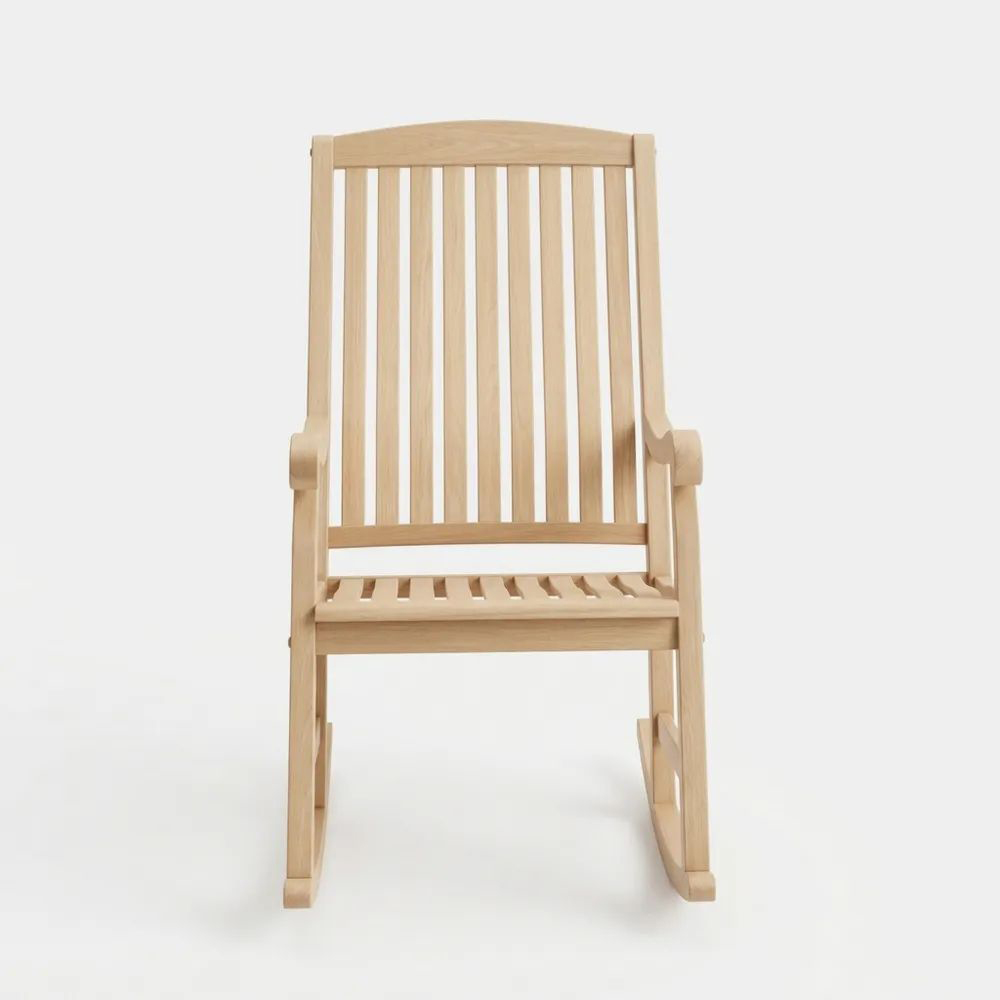 Silla mecedora de madera de roble-Casaluxeeu