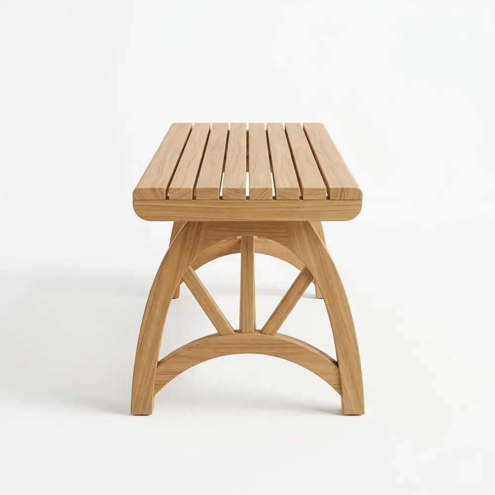 Banco de Madera de Roble para Interior y Exterior 120cm-Casaluxeeu