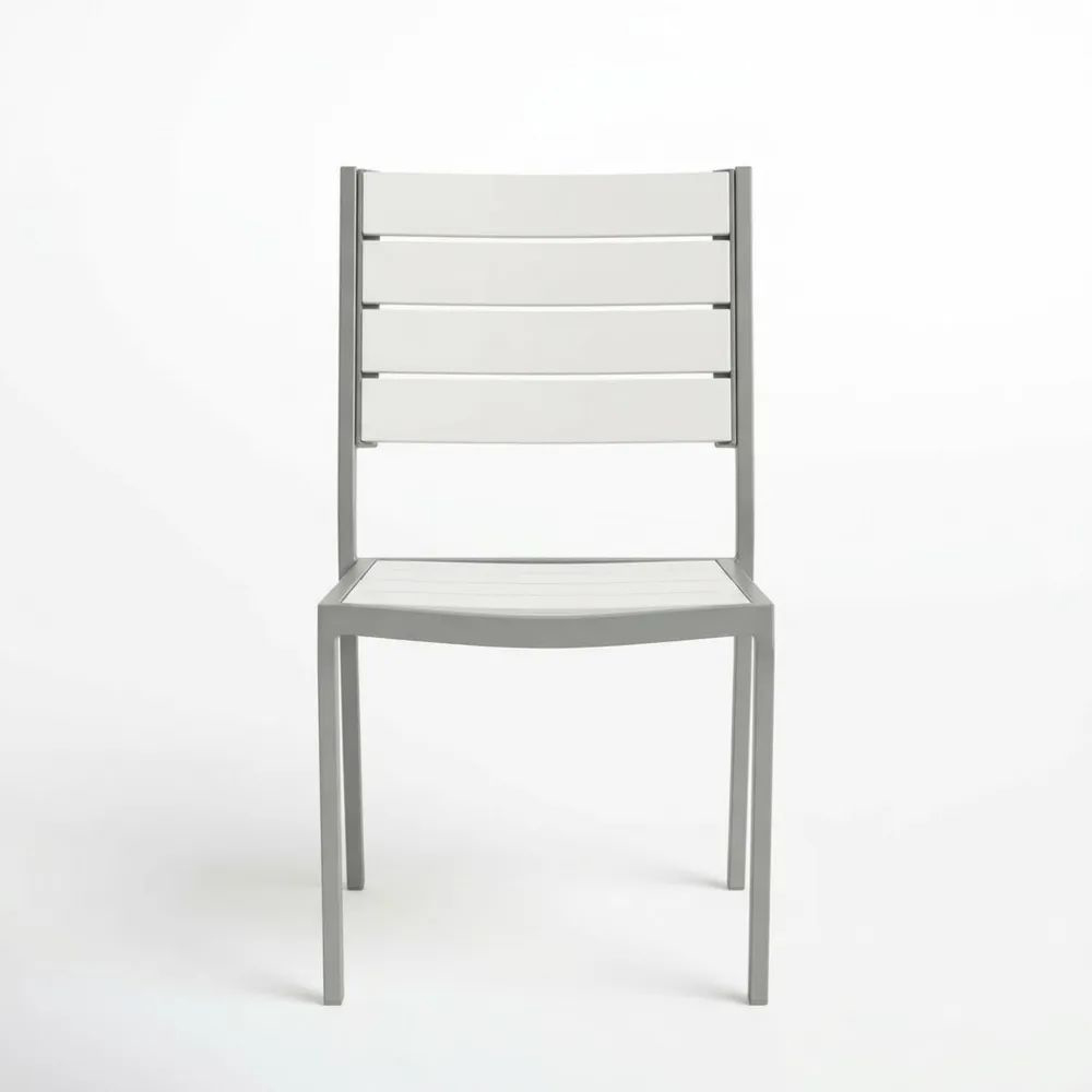 Silla de Aluminio con Listones de Color Gris-Casaluxeeu