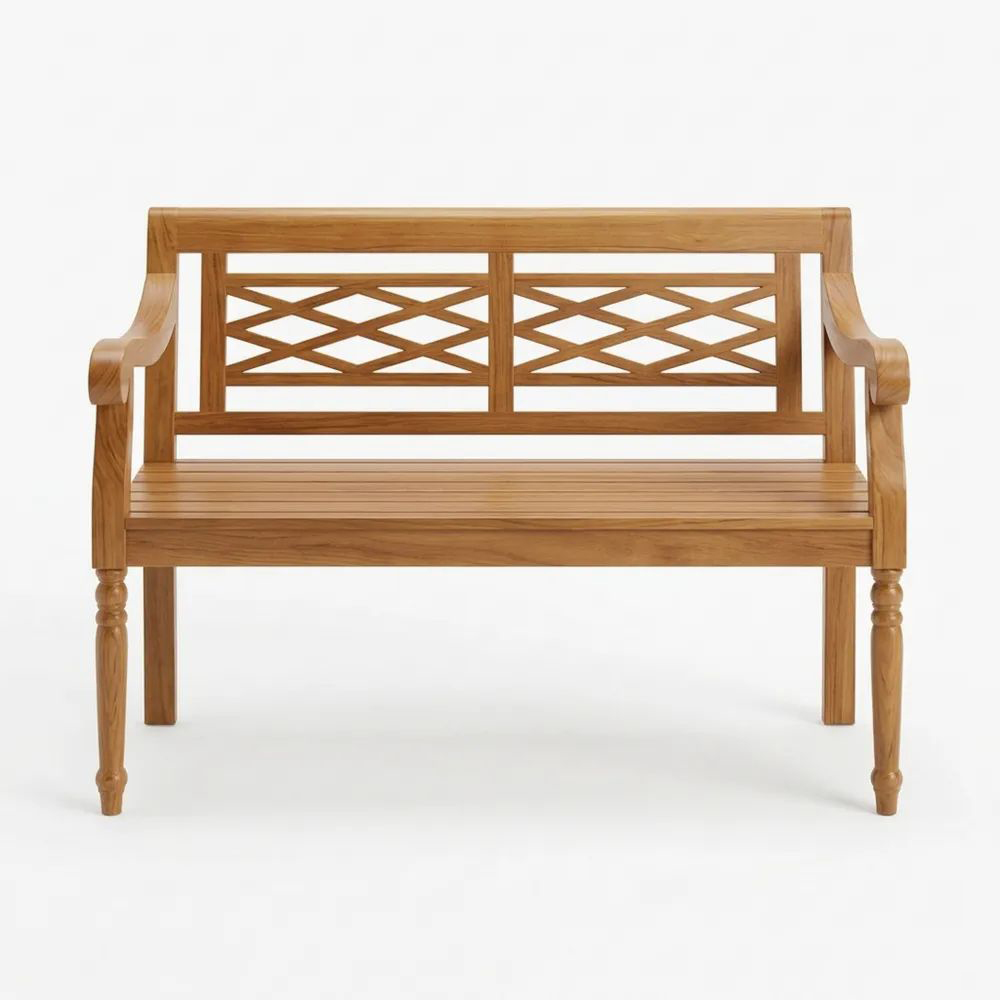 Banco de madera de teca para exteriores 120x55x90 cm-Casaluxeeu