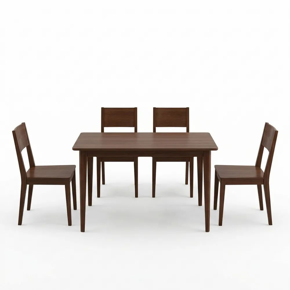 Conjunto de Comedor de Madera Marrón de 5 Piezas-Casaluxeeu