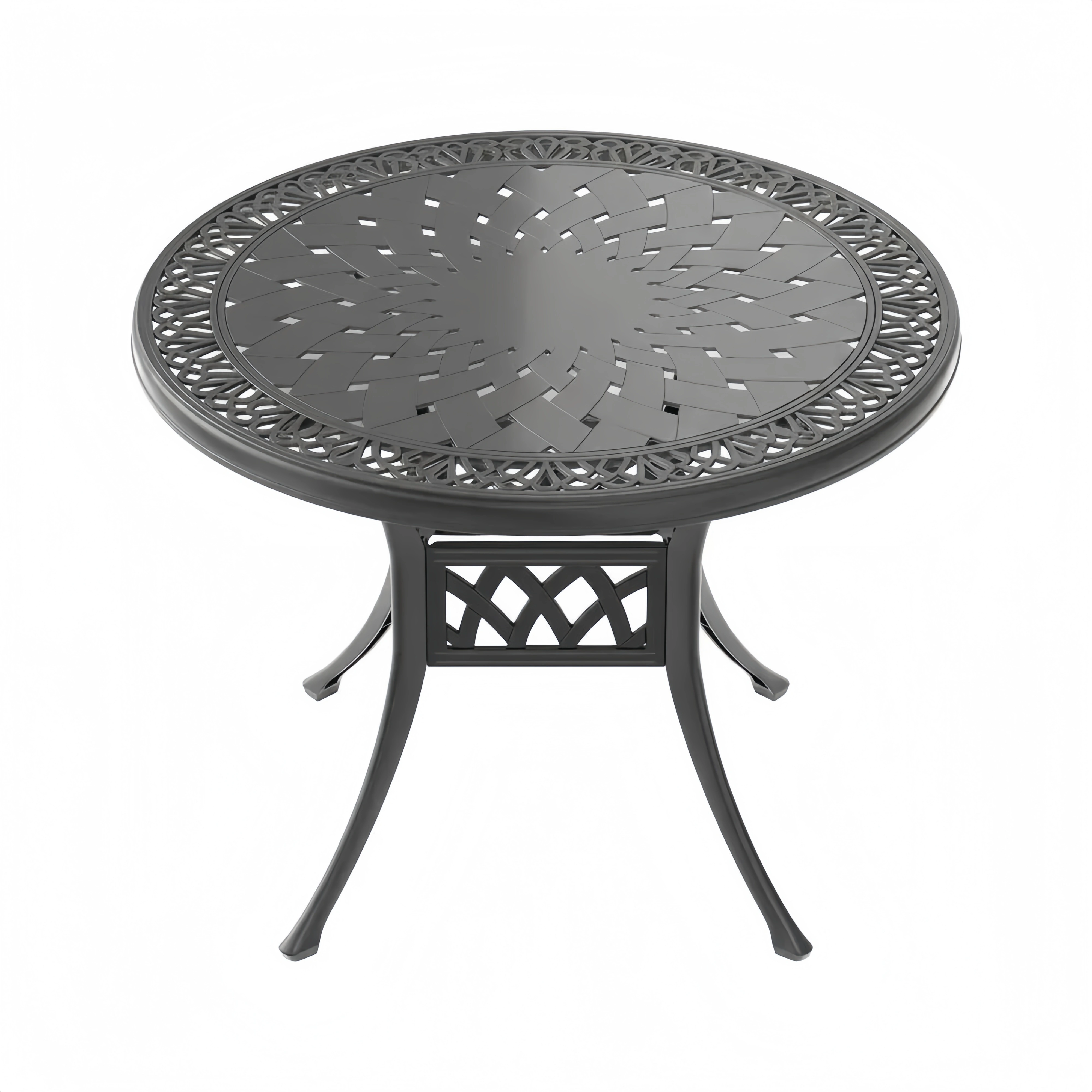 Tavolo rotondo in alluminio nero diametro 90cm