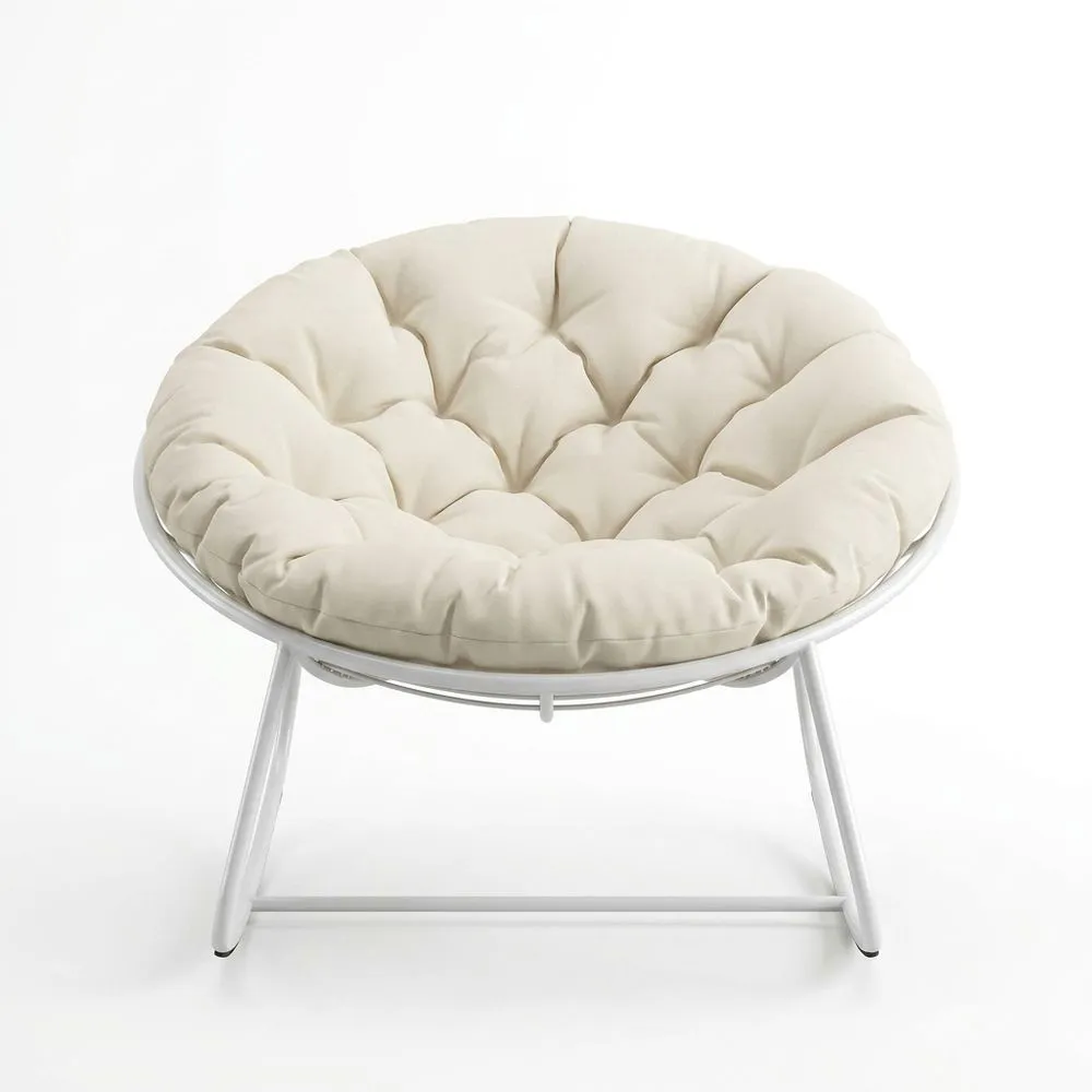 Sedia Papasan in Acciaio con Rivestimento in Cotone