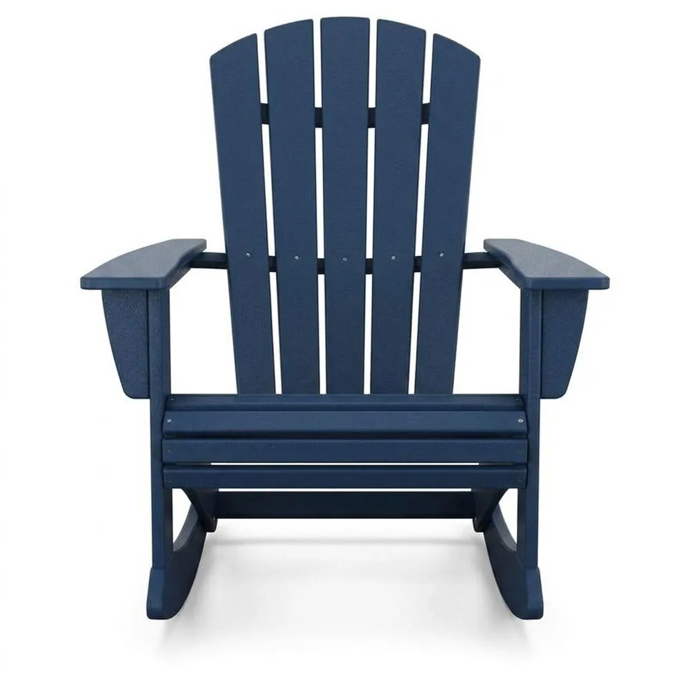 Sedia a dondolo Adirondack in plastica di polipropilene blu