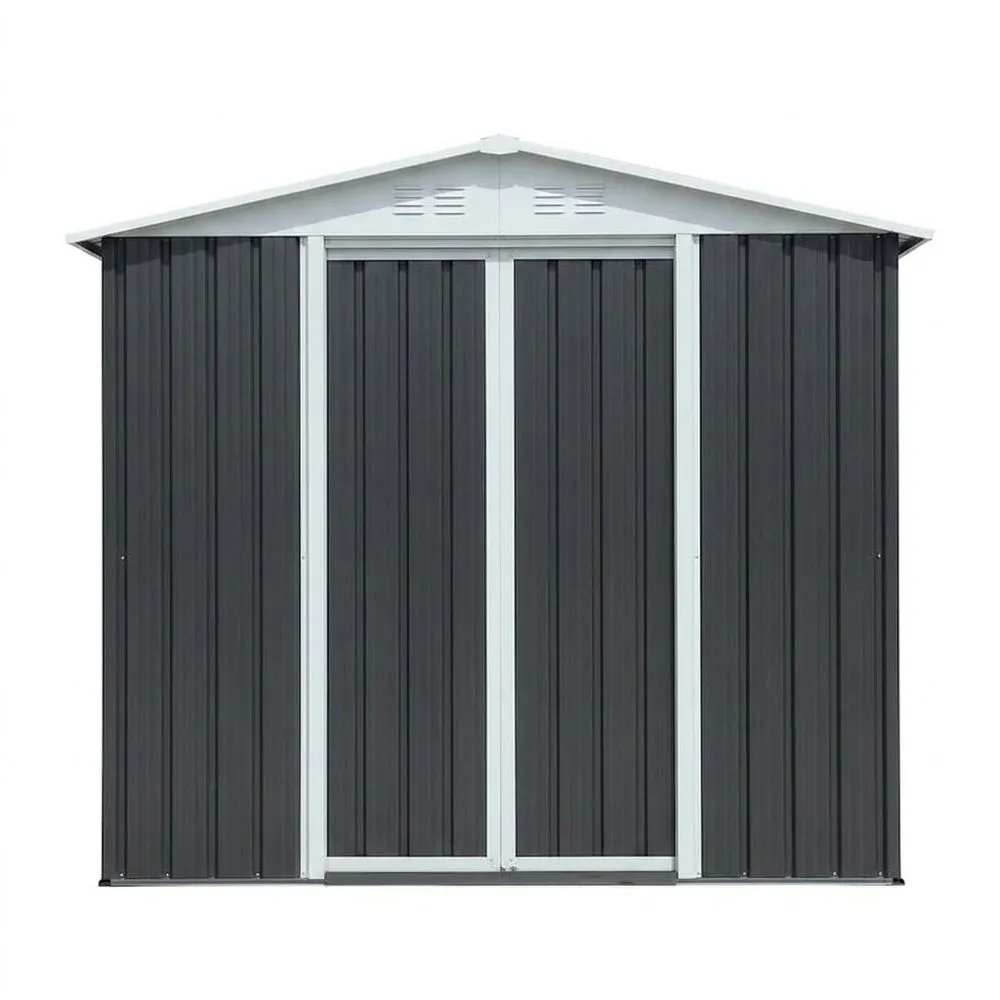 Capanno da Giardino in Acciaio Zincato Grigio 213x127x185 cm