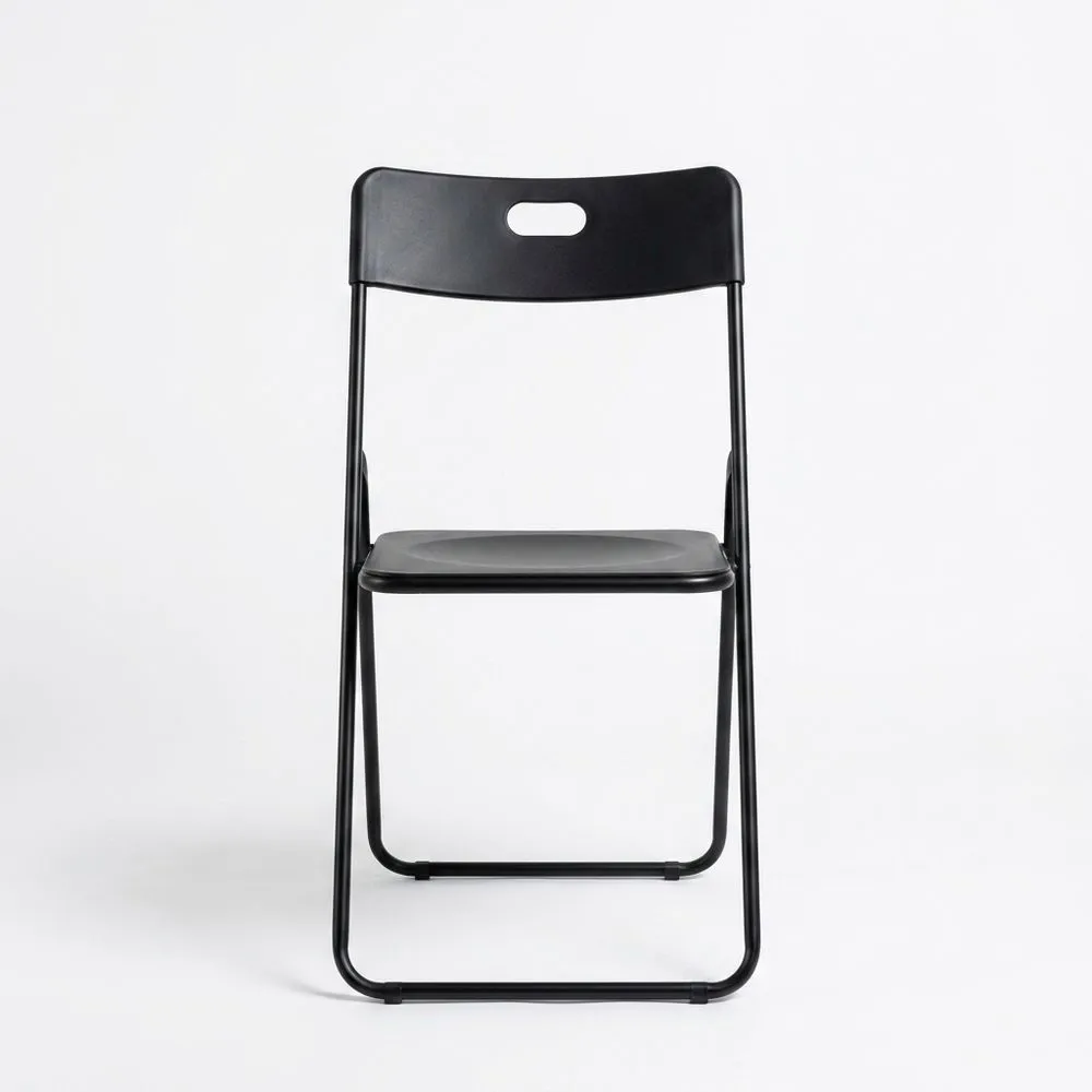 Sedia Pieghevole in Acciaio e Polipropilene Nero
