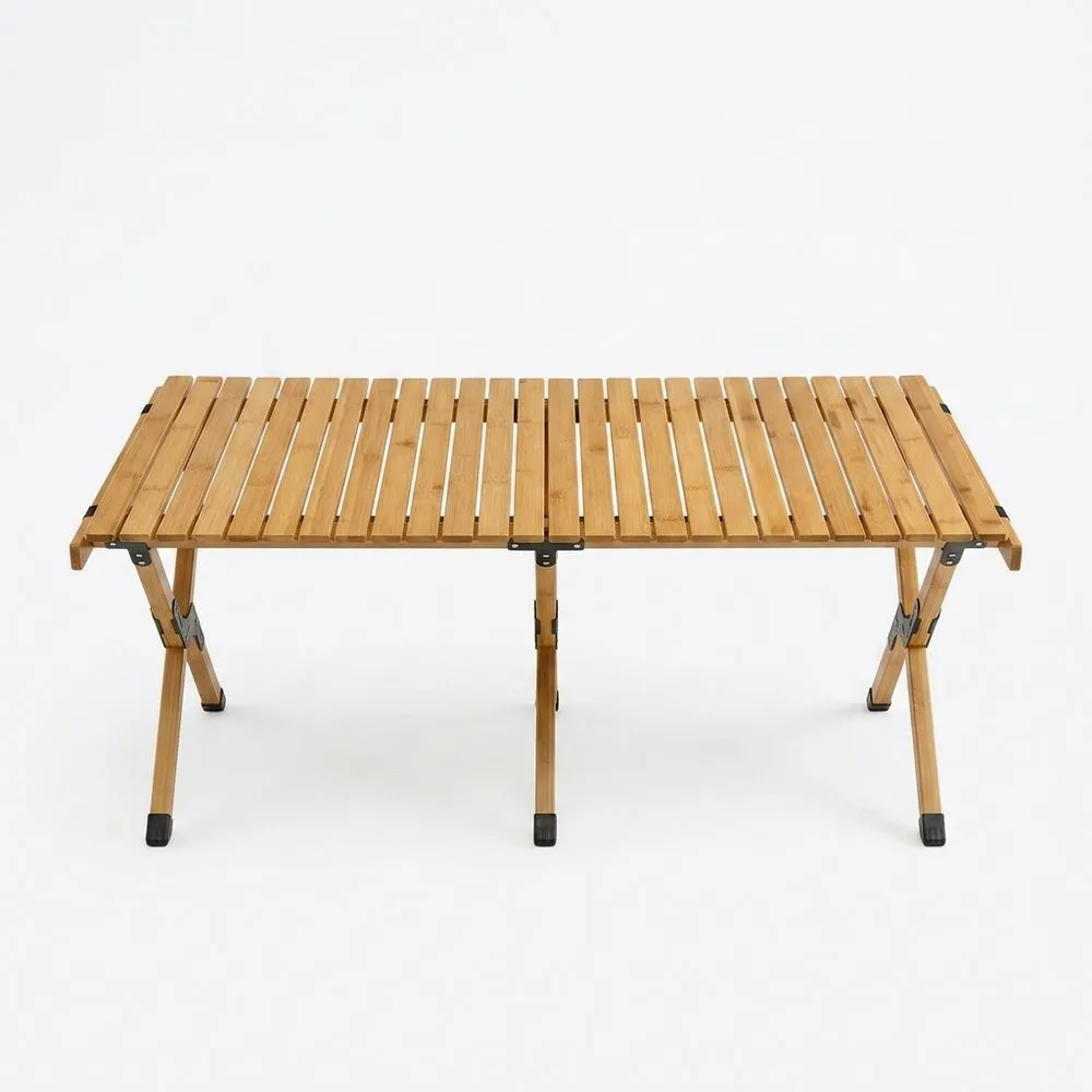 Tavolo Pieghevole in Bambù Rettangolare 100x60x40 cm