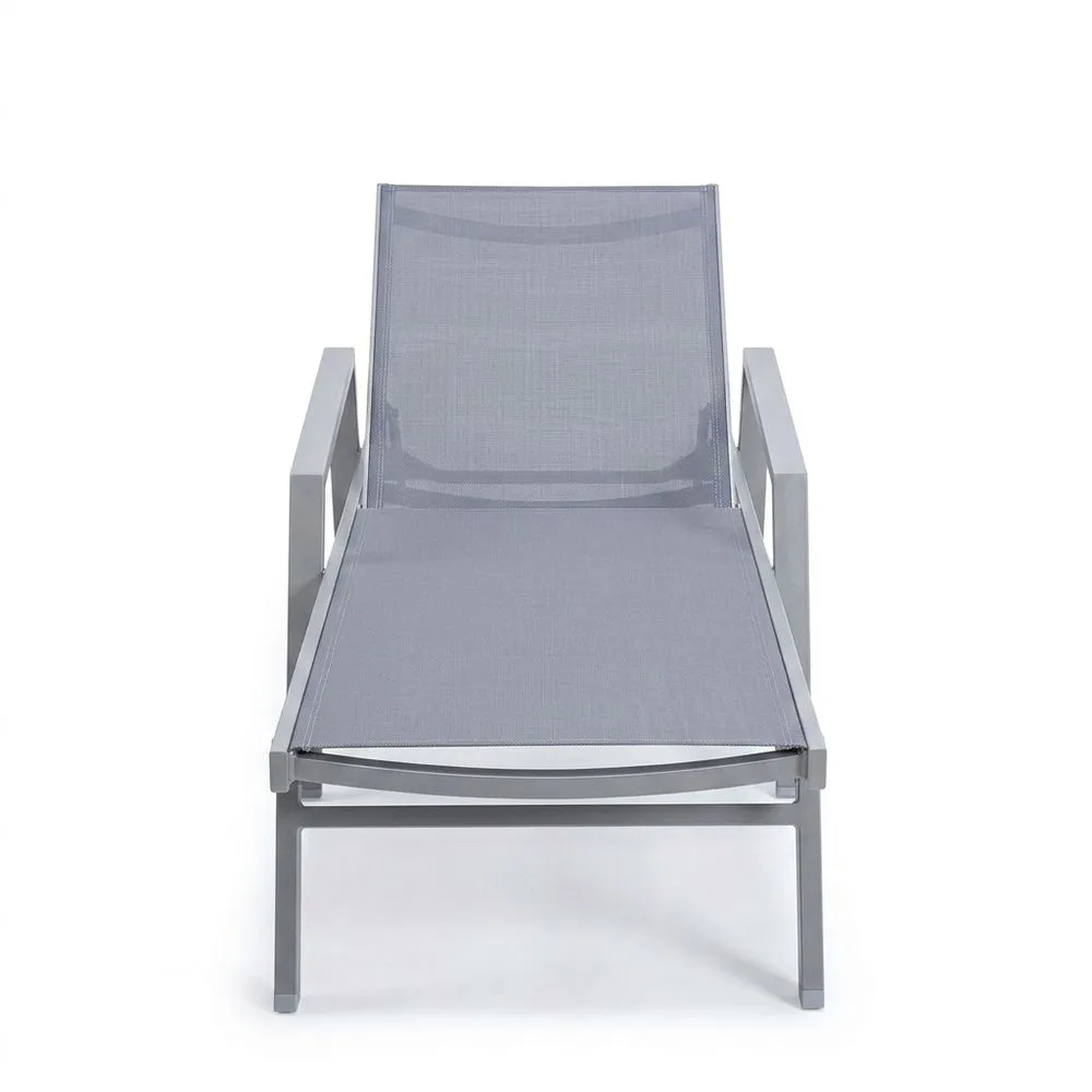 Poltrona lounge da esterno in alluminio e tessuto Textilene grigio